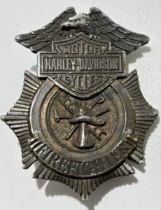 HARLEY- DAVIDSON Firefighter Special Edition Black Leather Embossed Belt 1inW - Picture 1 of 4
