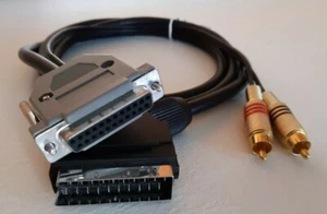 COMMODORE AMIGA 500, 600,1200 4000 DB23 RGB SCART VIDEO CABLE 1.25mt cable (NEW) - Imagen 1 de 6