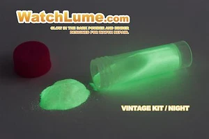 GENUINE WATCH LUME ™ - POWDER AND BINDER PASTE - VINTAGE GLOW IN THE DARK KIT - Picture 1 of 15