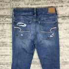 American Eagle Jeans Womens 2 X-Long Hi-Rise Jegging Distressed Skinny Blue