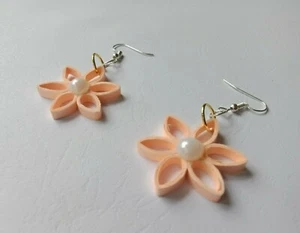 Pretty Cream Color flower 925 Silver Hook Earrings for Women  Pearl Jewelry - Picture 1 of 6