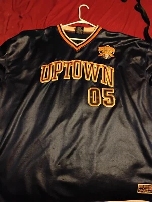 复古 FUBU Sports Uptown 球衣 1992 4X Big & Tall 海军蓝棒球衬衫 — 第 1/4 张图片