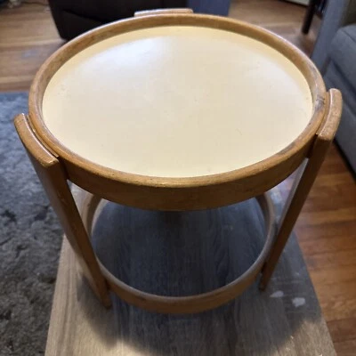 MESA REDONDA DE MADERA VINTAGE FIGLI DI AMEDEO CASSINA MCM - HECHA EN ITALIA Foto 1 de 4