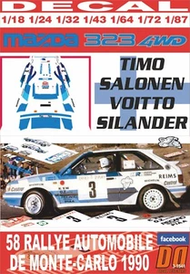 DECAL MAZDA 323 4WD T.SALONEN R.MONTECARLO 1990 8th (08) - Picture 1 of 1