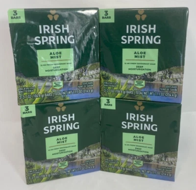 Irish Spring Aloe Mist Soap 3.75 oz, 3 ct x 4 Packs (Total of 12 Bars) - Image 1 of 3