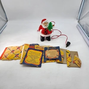 Vintage Royal Electric Santa Claus w Tree Blow Mold Hard Plastic Read Descriptio - Picture 1 of 18