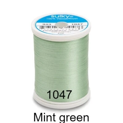 MINT GREEN GUTERMANN SULKY 40 WT RAYON EMBROIDERY THREAD (850yd 780m) 943-1047 - Image 1 of 2