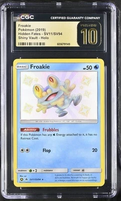 Froakie Shiny Vault Holo CGC 10 Pristine Pokemon (2019) Hidden Fates SV11/SV94 - Image 1 of 2