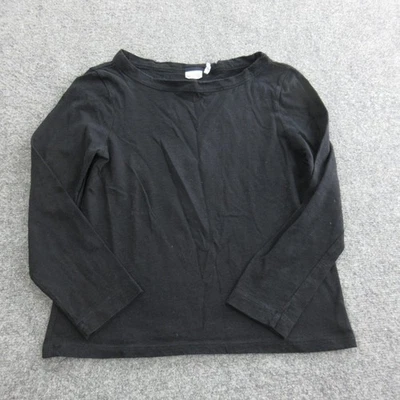 Toast Shirt Womens Small Black Long Sleeve Boat Neck Cotton Basic Top Casual - Image 1 of 4