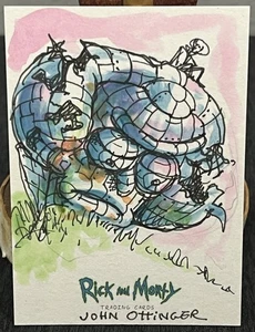 Rick and Morty Cryptozoic Season 1 Sketch Card John Ottinger 1/1 Rick 3 - Picture 1 of 5