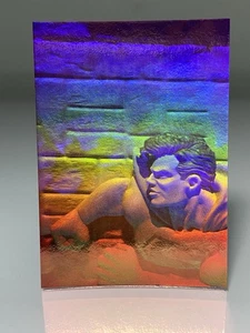 1996 DC SUPERMAN 3D HOLO SERIES - RARE Red Variant Card #H3 Doomsday SKYBOX - Picture 1 of 4