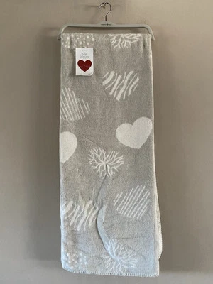 NWT Docofil White Neutral Hearts Cotton Blend Throw Blanket Portugal 67”x 51” - Image 1 of 4