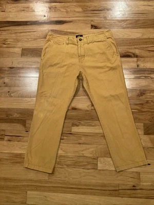 American Eagle 修身直筒金色休闲裤男式 TAG 36 适合 38 x 28 — 第 1/4 张图片