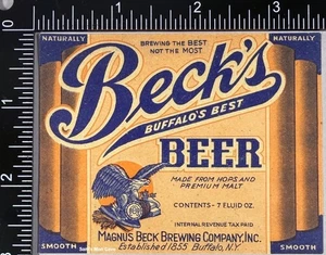 Beck's Buffalo's Best Beer IRTP Label - NEW YORK - Picture 1 of 1