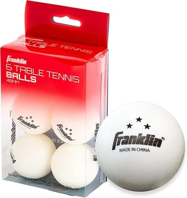 Franklin Sports Ping Pong Balls - 3 Star Official Size + Weight White 40Mm Table - Image 1 of 4