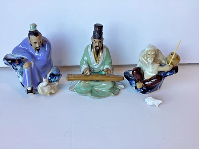 3 Vintage Chinese Shekwan Ware Figurines c1960/1970 10cm High - Image 1 of 4
