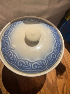 Ceramica Longaberger, RARA, Lt blu fiordaliso, barattolo per biscotti artigianale americano - Foto 1 di 8