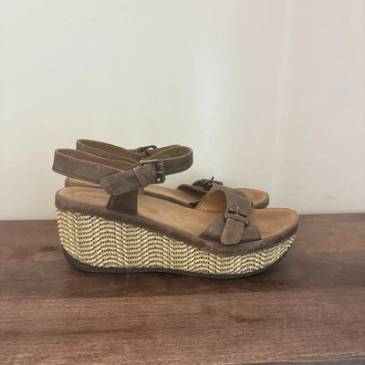 Sandalias Bussola para mujer 10.5 41 con tiras de cuña con correa de cuero Trinidad Teagan Foto 1 de 4