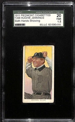 1909 T206 #171 Hughie Jennings HOF Both SGC 20 FAIR 1.5 C100590 - Image 1 of 3