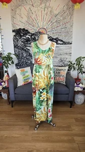 Jams World Sleeveless Pullover Dress Size Small Hibiscus Plumeria Rayon pockets - Bild 1 von 5