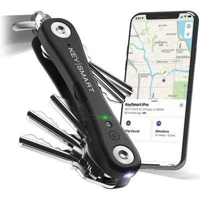 KeySmart iPro Keyring Tracker & Key Holder Organiser Multitool Black - Image 1 of 4