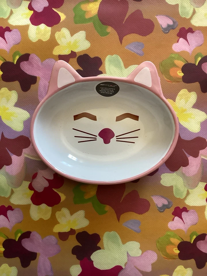 Gatito Gato Gres Gato Gato Cuenco Por PetRageous Rosa NUEVO Foto 1 de 1