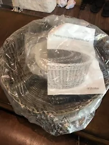 Prepology Poly-Wicker Round Serving Basket Chip Dip Veggie Fruit Tray W/ Bowl - Picture 1 of 6