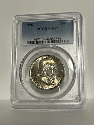 1956-P FRANKLIN HALF DOLLAR, MS67 BY PCGS - Image 1 of 2