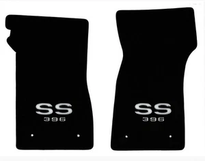NEW! 1967-1969 Camaro Floor Mats Black Set of 2 Carpet Embroidered SS 396 Logo - Picture 1 of 11