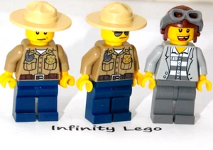 LEGO 3 Minifigures Forest Police Officer, Policeman Prisoner Robber's Jail 4438 - Picture 1 of 3