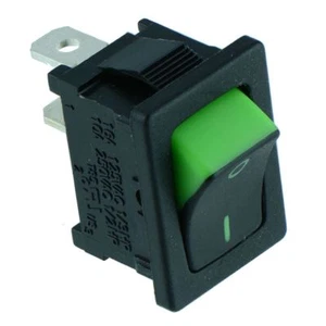 Green Rectangle ‘Visi On’ Rocker Switch SPST R13-66A5-02 - Picture 1 of 1