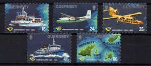 GUERNSEY, SCOTT # 536-540, SET OF MNH SHIPS, BOATS, AIRPLANES & MAP, POST OFFICE - Picture 1 of 1