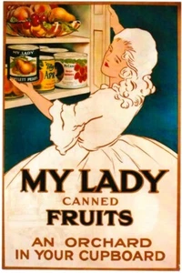 Original vintage poster MY LADY BRITISH CANNED FRUITS c.1920 - Picture 1 of 1