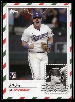 2023 Topps Josh Jung VARIATION HOLIDAY ROOKIE CARD SP Texas Rangers #14 RC 🔥 - Image 1 of 2