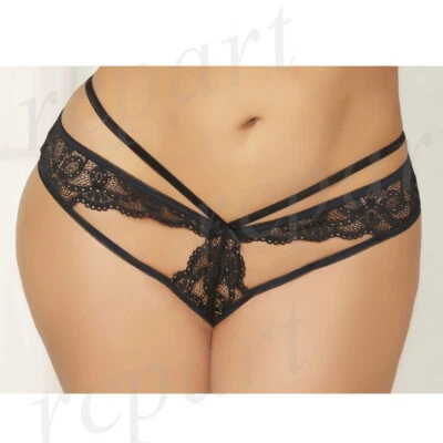 Nuevo Mujer Encaje Panty Lencería Sexy Íntima Regalo Talla S M L XL NEGRO 10835 Foto 1 de 4