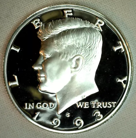 1993 S Proof SILVER Kennedy Half Dollar Coin 50 Cent JFK from US Mint Proof Set Cover