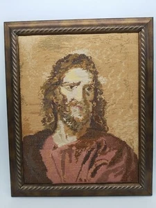 Counted Cross Stitch Jesus Christ Portrait Completed Finished Framed Embroidery - Picture 1 of 7
