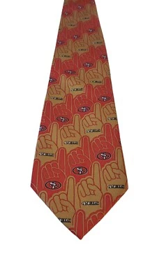 NFL San Francisco 49er Corbata Cuello Hombres Rojo Dorado '#1' Entrenador Deportivo Iglesia de Negocios Foto 1 de 4