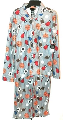 Juego de pijama Joe Boxer gris deportivo baloncesto fútbol americano 2 piezas ropa de dormir Foto 1 de 4