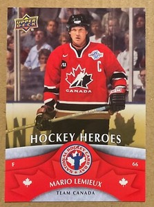 2013 MARIO LEMIEUX UD NATIONAL HOCKEY CARD DAY HOCKEY HEROES CARD#14 TEAM CANADA