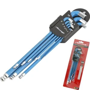 Neilsen 9-teiliges extra kurzes & langes metrisches Kugelschreiber-Sechskant-Inbusschlüssel-Set 1,5 mm - 10 mm - Bild 1 von 2