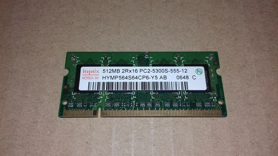 512MB PC2-5300S RAM Laptop Hynix HYMP564S64CP6-Y5 DDR2 SO-DIMM 200pins 667MHz - Imagen 1 de 1