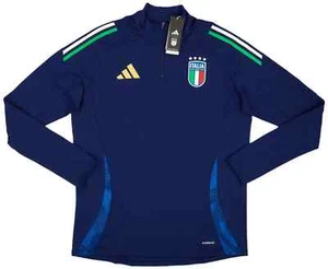 BNWT 24-25 Italy adidas 1/4 Zip Training Top Navy SIZE L - Picture 1 of 2