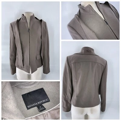 Chaqueta Blazer Banana Republic Talla 8 Mujer Lana Tostada Nylon Forrada LNWOT YGI C2-108 Foto 1 de 4