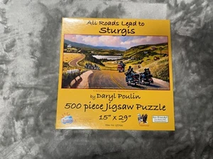 ALLE STRASSEN FÜHREN ZU STURGIS HARLEY DAVIDSON MOTORRAD SUNSOUT 500-TEILIGES PUZZLE - Bild 1 von 10