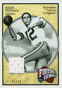 2006 UPPER DECK FOOTBALL HEROES - ROGER STAUBACH - GAME USED JERSEY RSJ-7 #15/25 - Picture 1 of 2