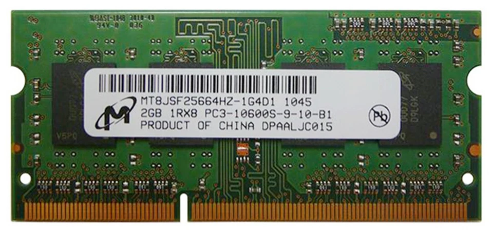 MT8JSF25664HZ-1G4D1 Micron 2GB PC3-10600 DDR3-1333MHz non-ECC Unbuffered CL9 204 - Image 1 of 1