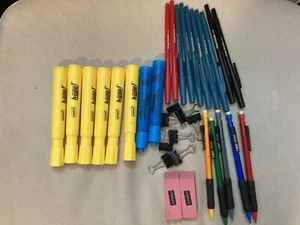 School Supplies Essential Bundle Pack Pencils Pens Clips Erasers Highlighters - Picture 1 of 1