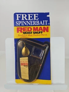 Vtg Red Man Tobacco Snuff Promo Advertising Black Spinnerbait Fishing Lure Bait - Picture 1 of 5