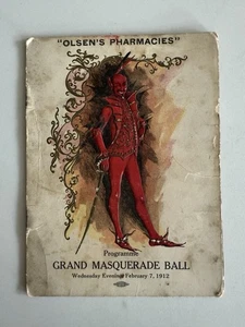 Des Moines Iowa Orpheus Theater 1912 Masquerade Ball Valentine Program - Picture 1 of 5